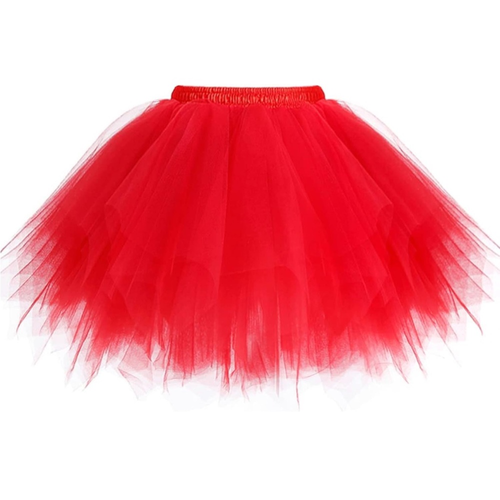 Women’s Red Tutu Petticoat Skirt